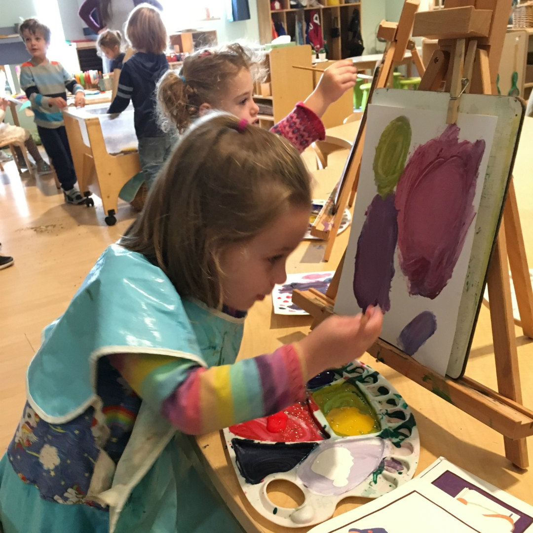 Children painting at Berkley Center
